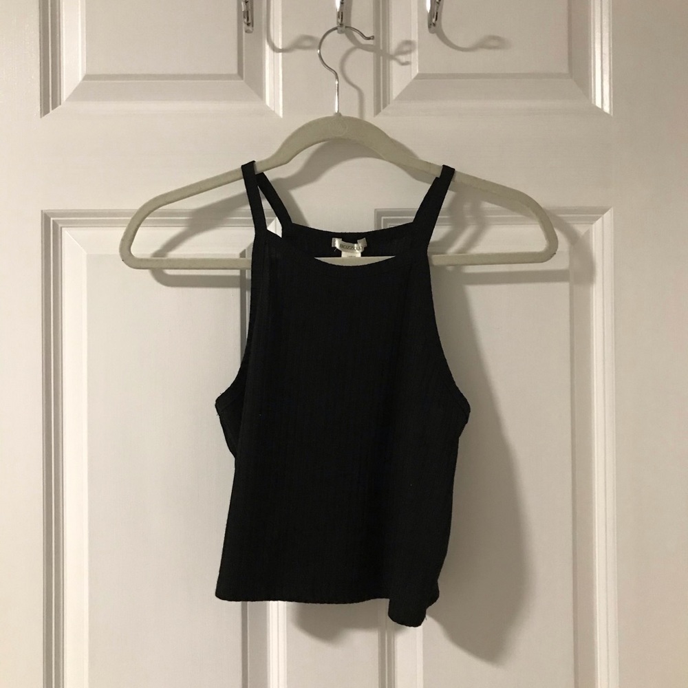 Black high neck tank top